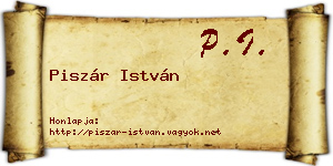 Piszár István névjegykártya