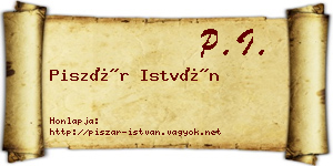 Piszár István névjegykártya